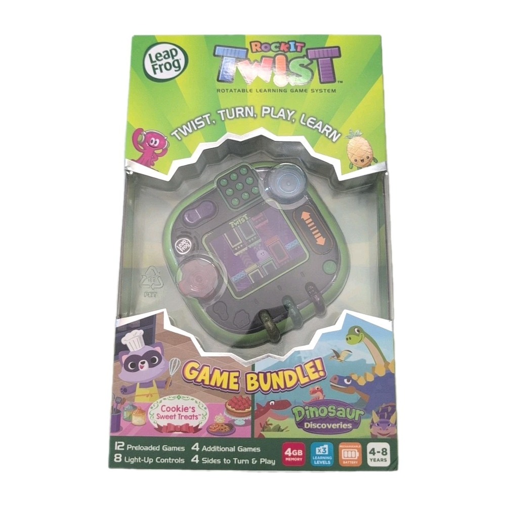 LeapFrog RockIt Twist System Handheld Learning Game System + 2 Games - Green New